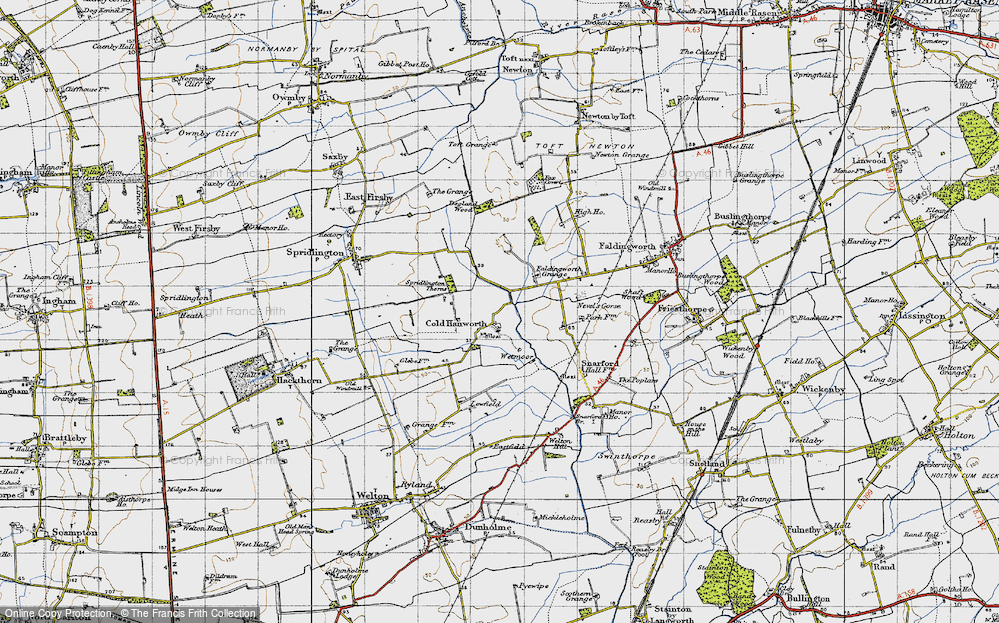 Old Map of Cold Hanworth, 1947 in 1947