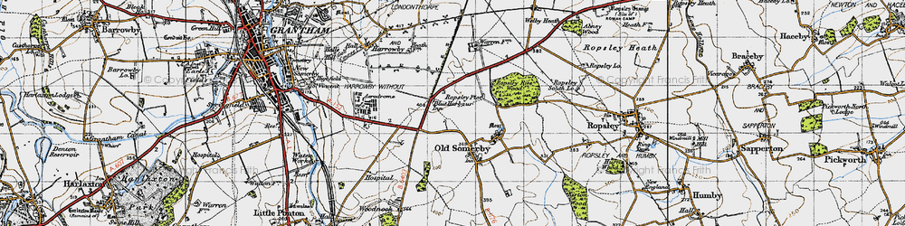 Old map of Welby Warren in 1946