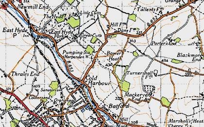 Old map of Cold Harbour in 1946