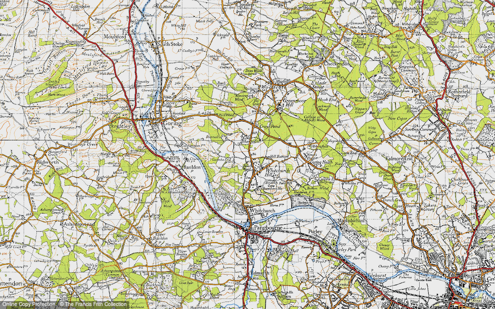 Old Map of Historic Map covering Bozedown Ho in 1947