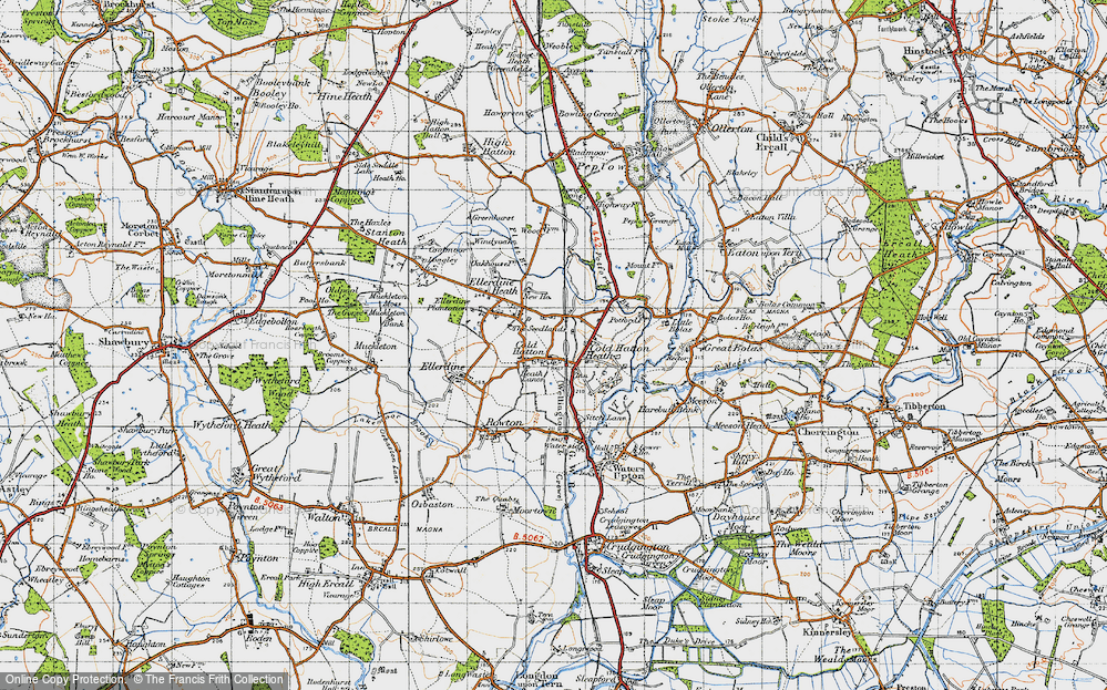 Old Map of Cold Hatton, 1947 in 1947