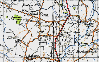 Old map of Cold Hatton in 1947