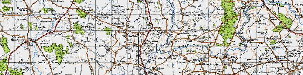 Old map of Cold Hatton Heath in 1947