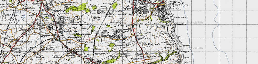Old map of Cold Hesledon in 1947
