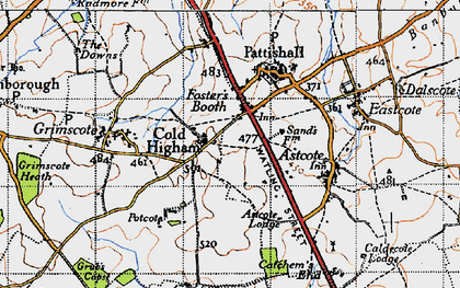 Old map of Cold Higham in 1946