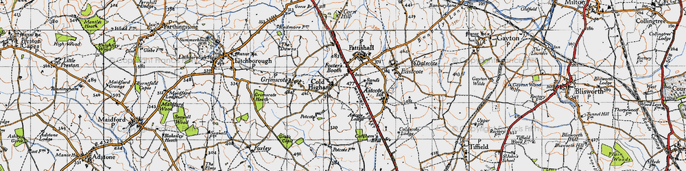 Old map of Cold Higham in 1946