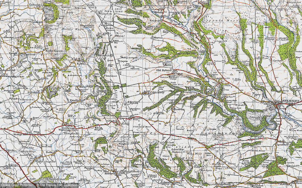 Old Map of Historic Map covering Cleave Dike in 1947