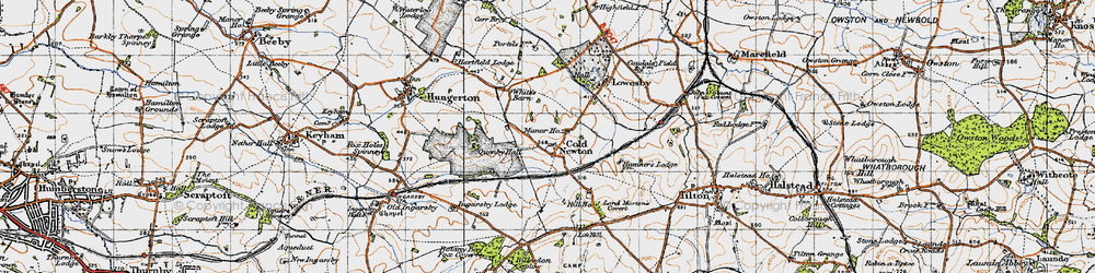 Old map of Cold Newton in 1946