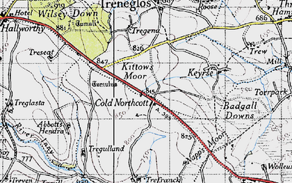 Old map of Cold Northcott in 1946
