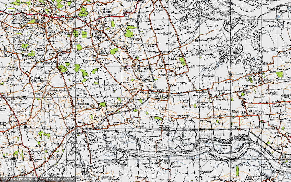 Old Map of Cold Norton, 1945 in 1945