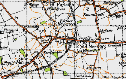 Old map of Cold Norton in 1945