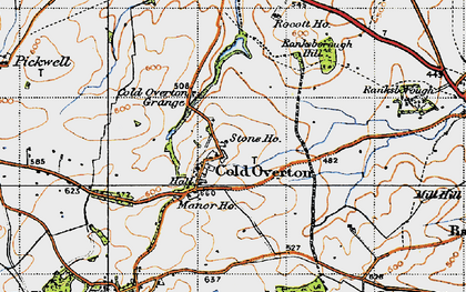 Old map of Cold Overton in 1946