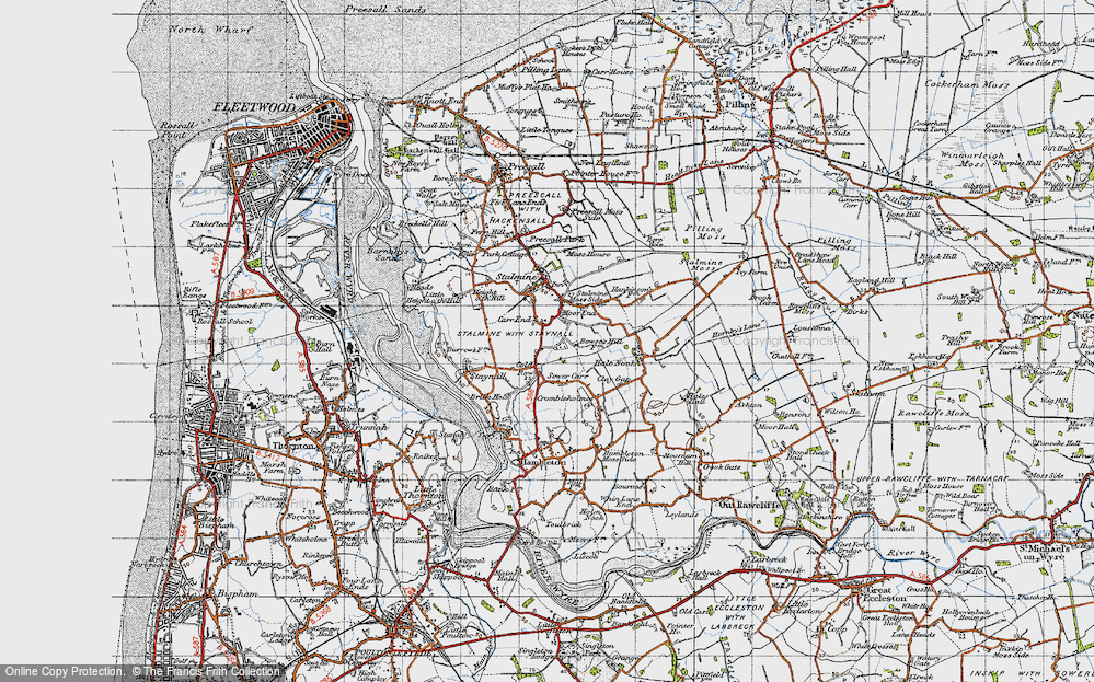 Old Map of Cold Row, 1947 in 1947