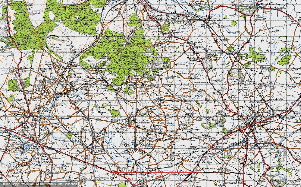 Old Map of Cold Well, 1946 in 1946