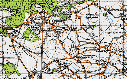 Old map of Cold Well in 1946