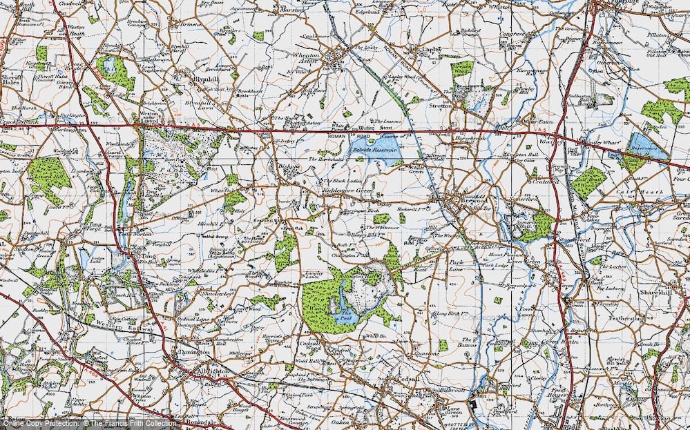 Old Map of Historic Map covering Whitemoor, The in 1946