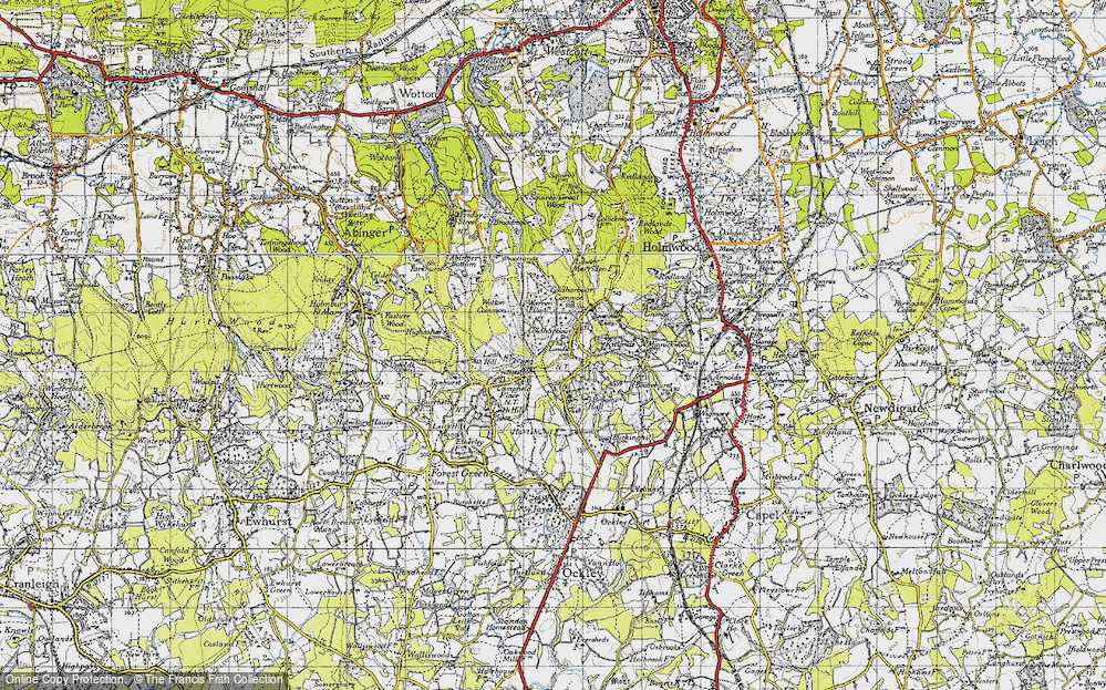 Old Map of Historic Map covering Bearehurst in 1940