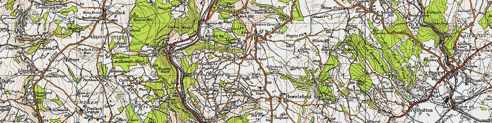 Old map of Coldharbour in 1946