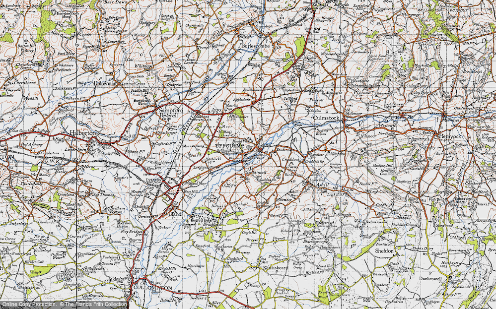 Old Map of Historic Map covering Bridwell in 1946