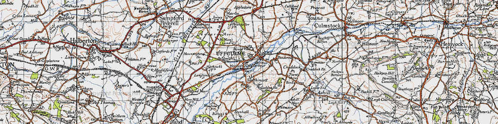 Old map of Bridwell in 1946