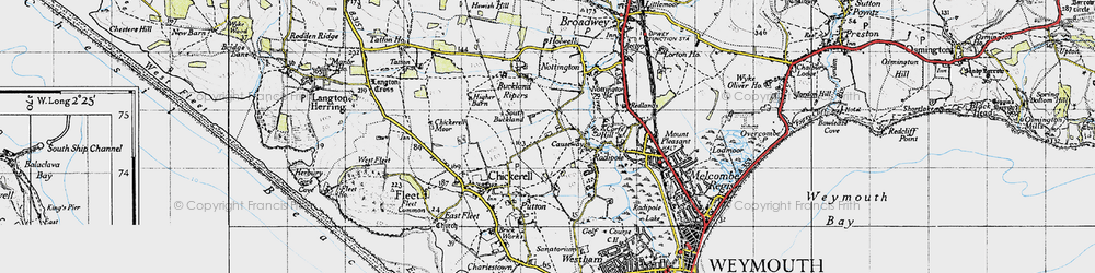 Old map of Coldharbour in 1946