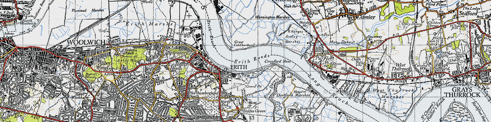 Old map of Coldharbour in 1946