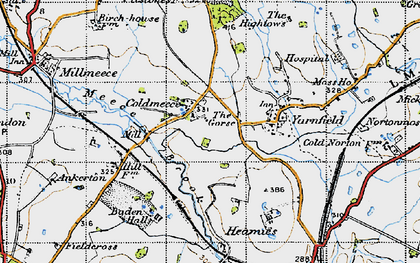 Old map of Coldmeece in 1946