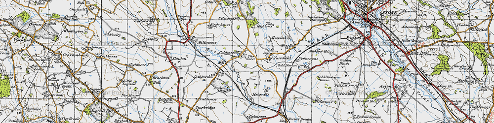 Old map of Coldmeece in 1946