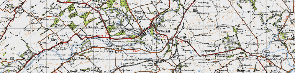 Old map of Coldstream in 1947