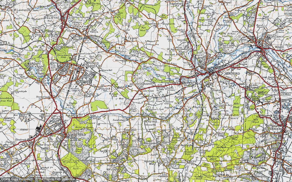 Old Map of Historic Map covering Birchall in 1946