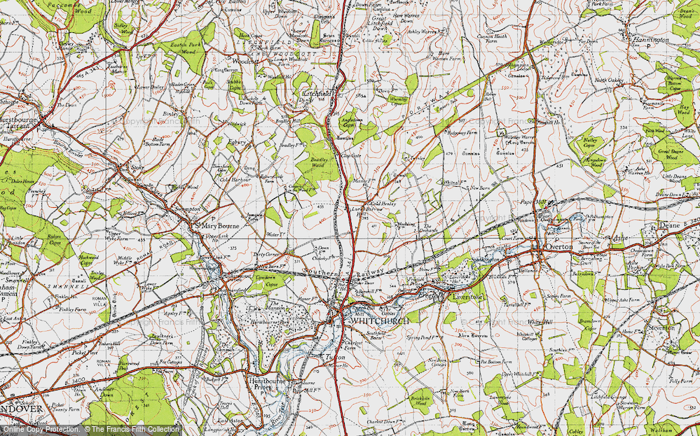 Old Map of Cole Henley, 1945 in 1945