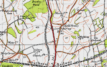 Old map of Whitnal in 1945