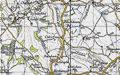 Old map of Cole's Cross in 1945