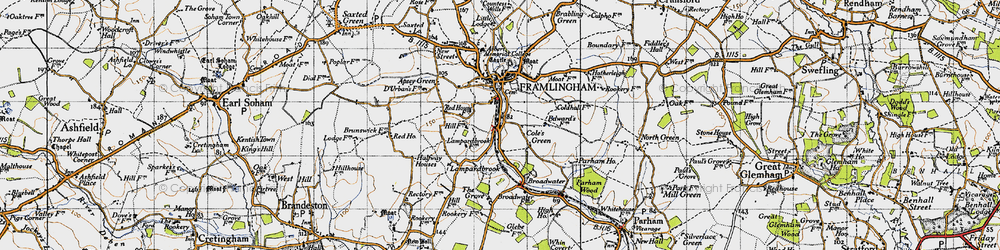 Old map of Broadwater in 1946