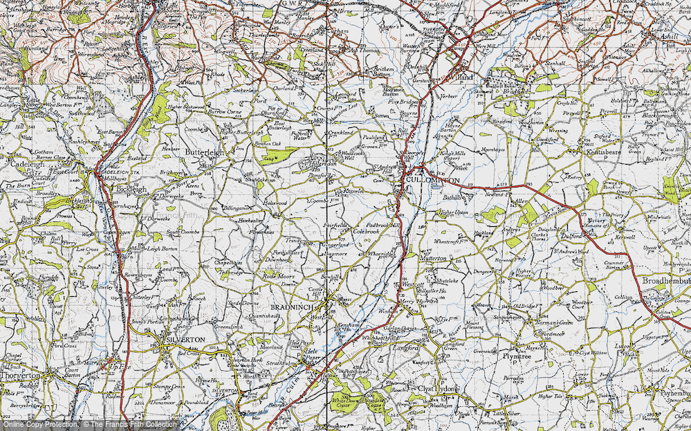 Old Map of Colebrook, 1946 in 1946