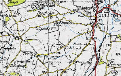 Old map of Colebrook in 1946