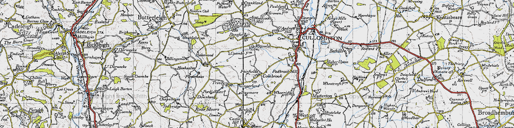 Old map of Colebrook in 1946