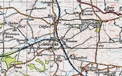Old map of Colebrooke in 1946