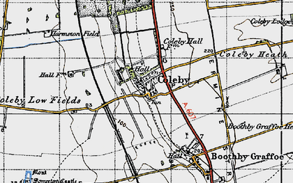 Old map of Coleby in 1947