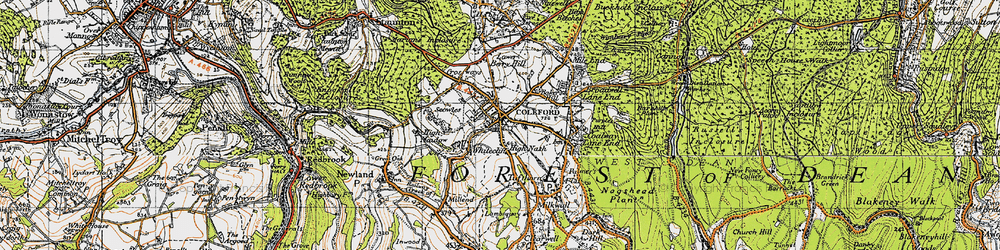 Old map of Coleford in 1946