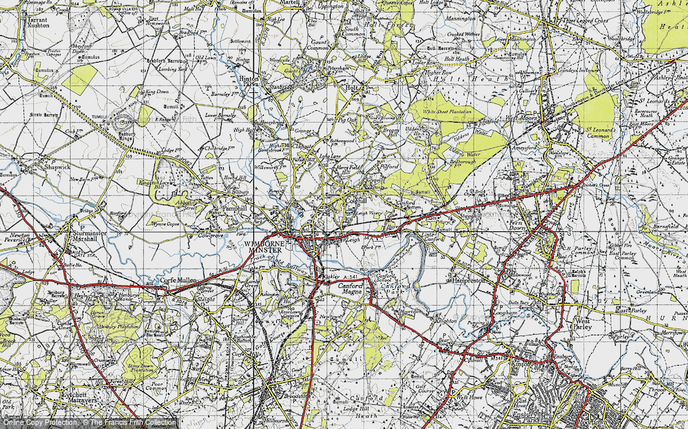 Old Map of Colehill, 1940 in 1940