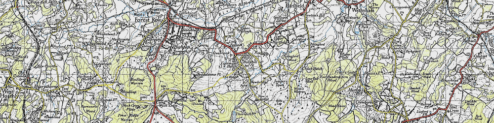 Old map of Colemans Hatch in 1940