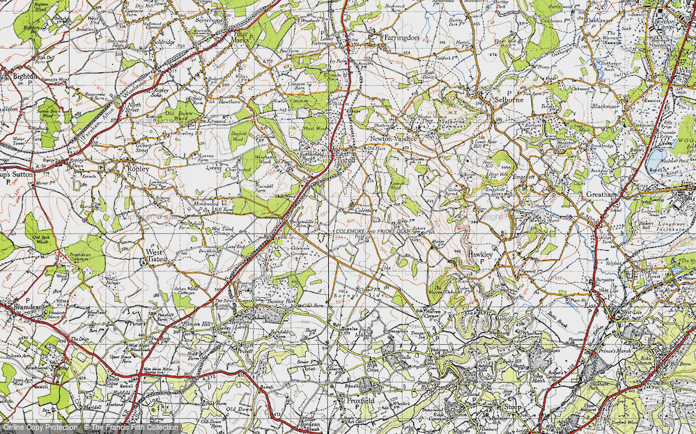 Old Map of Colemore, 1940 in 1940