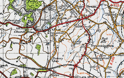 Old map of Coleorton Moor in 1946