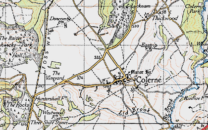 Old map of Colerne in 1946