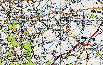 Old map of Coles Green in 1947