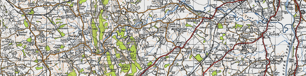 Old map of Coles Green in 1947