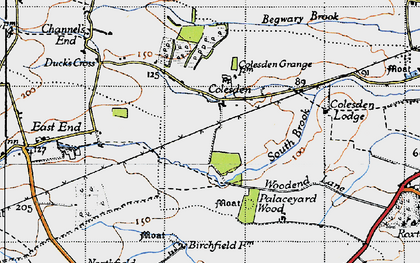 Old map of Colesden in 1946