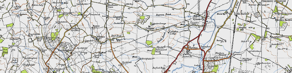 Old map of Colesden in 1946