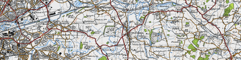Old map of Coleshill in 1946